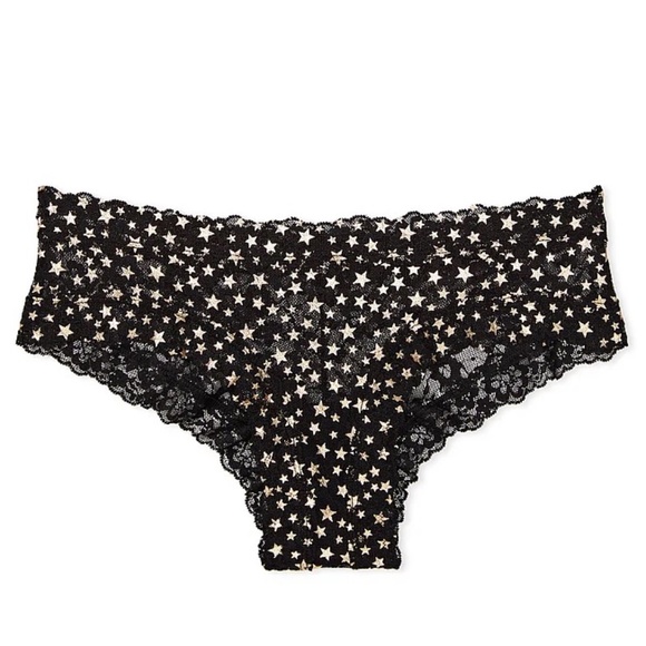 Victoria's Secret The Lacie Cheeky Panty Black Shimmer Small NEW - Picture 5 of 6